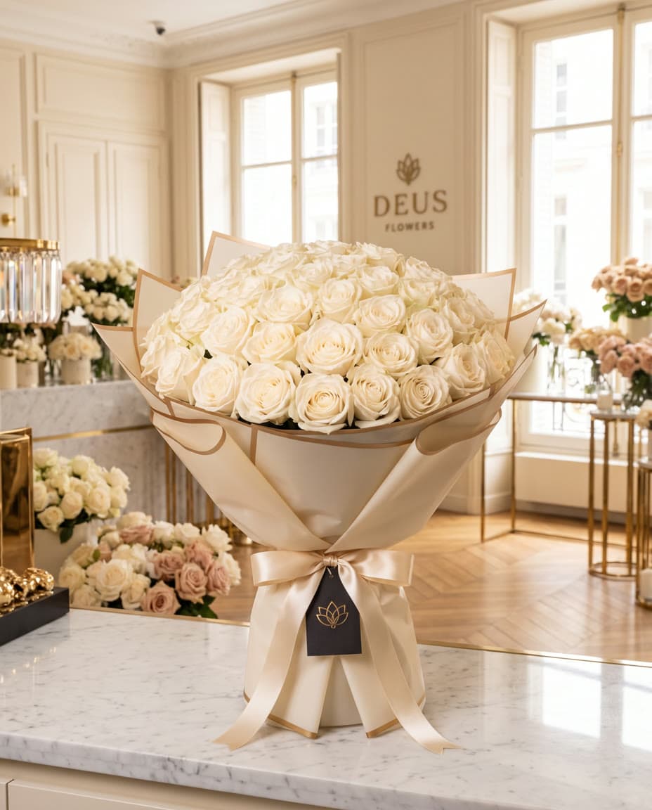 Blanc Éternel: 51 white Playa Blanca roses