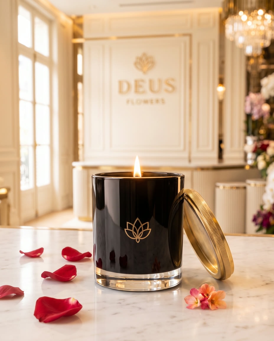 Свеча Deus Noir: Чёрная роза, уд и амбра