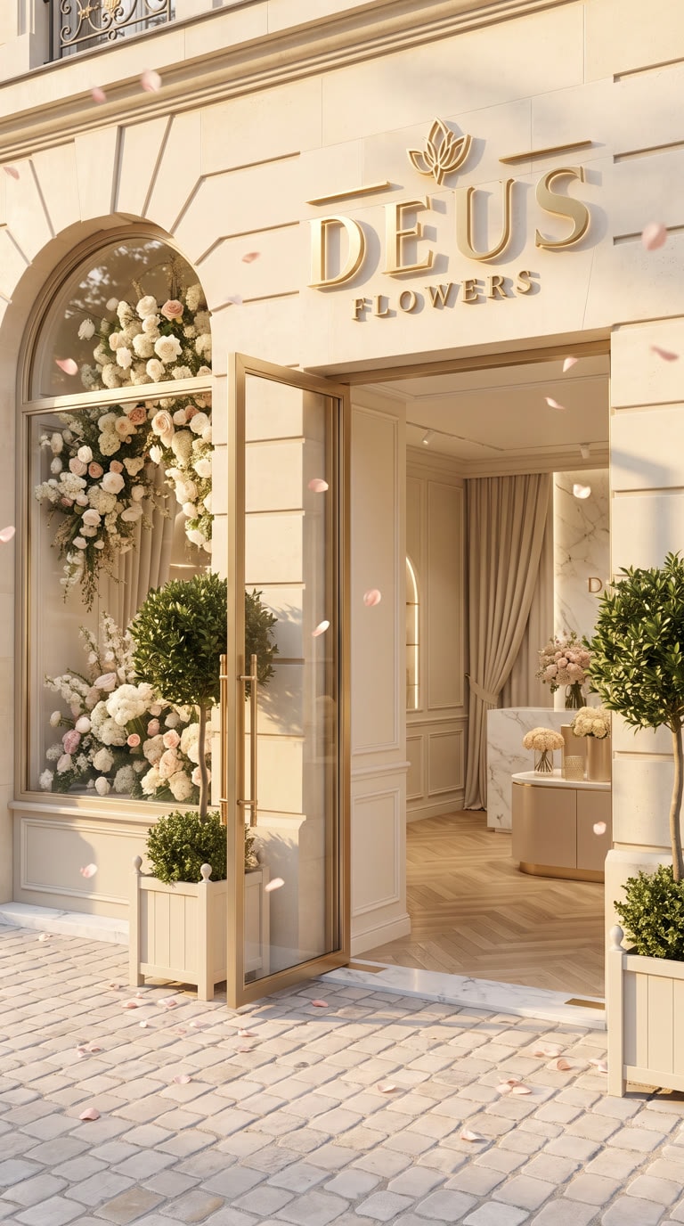 Вход в бутик Deus Flowers