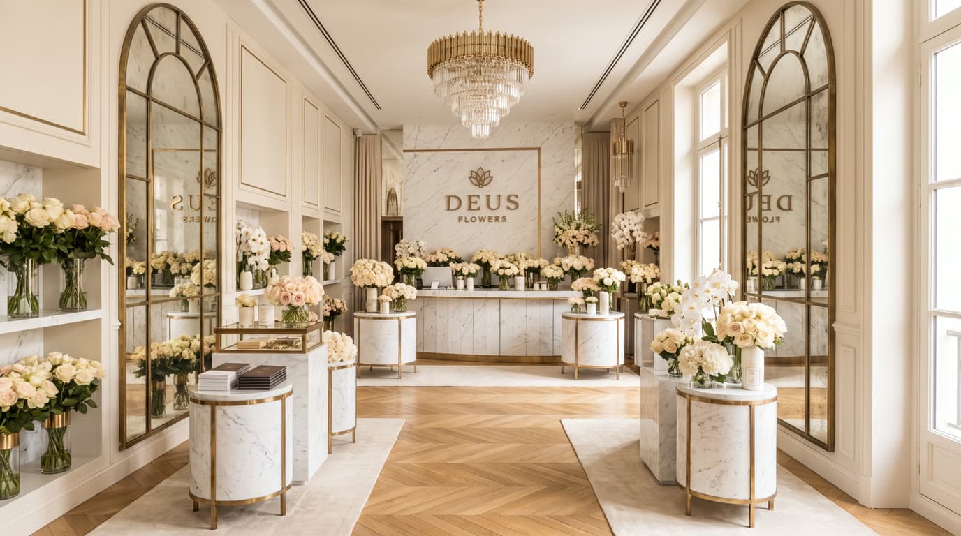 Зал бутика Deus Flowers