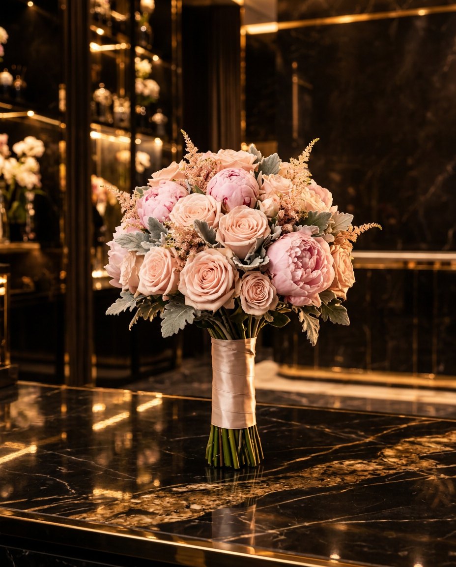 Bridal Blush: Runder Brautstrauß