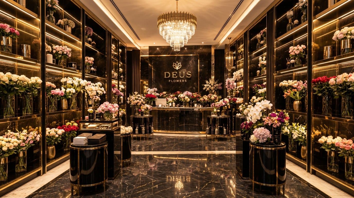 Der Salon der Boutique Deus Flowers