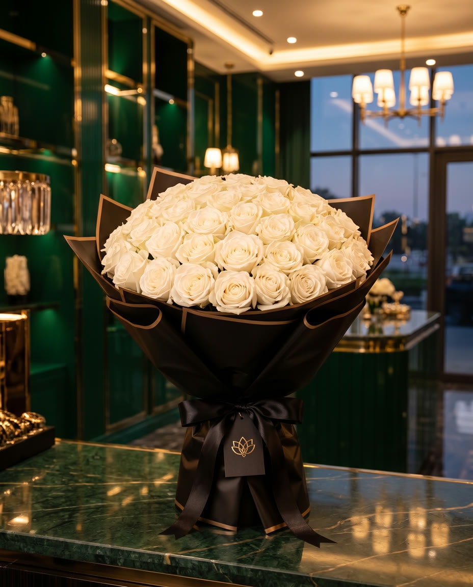 Blanc Éternel: 51 weiße Rosen Playa Blanca
